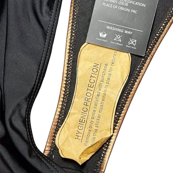 Bikinx One Piece Black & Gold Bathing Suit Tummy Control Size: Small - Picture 4 of 5